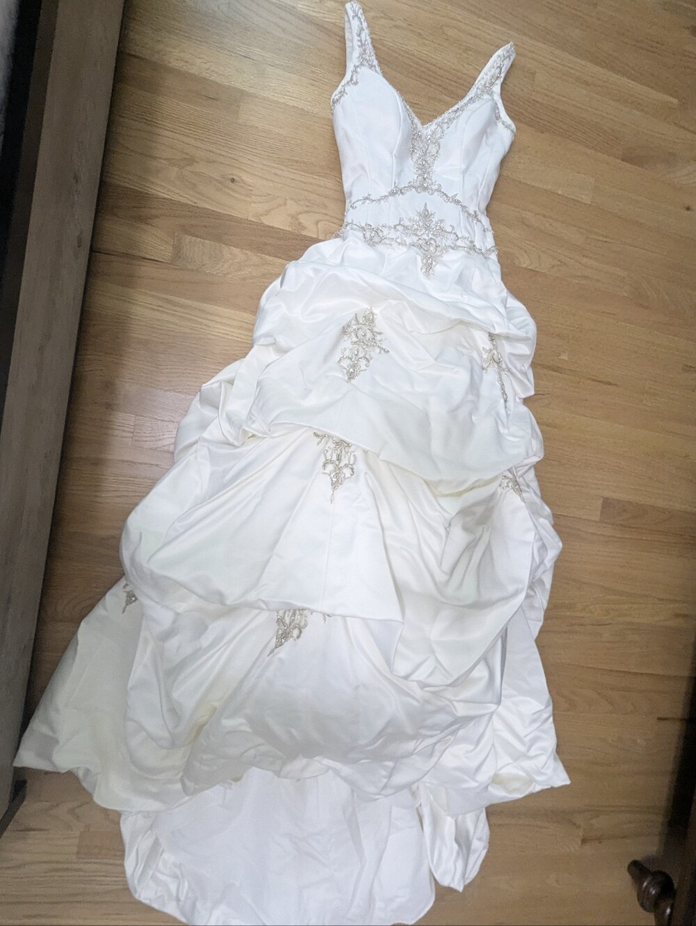 Ivory Beaded V-Neck Wedding Dress